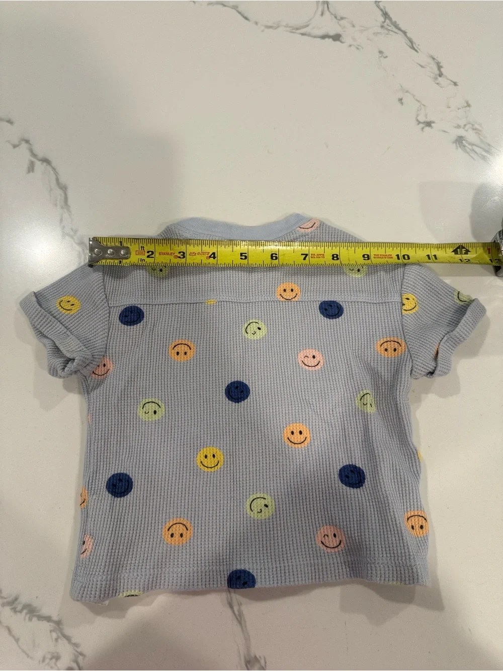 Old Navy Light Blue Smiley Face Short Sleeve Matching Set - Multicolor Prints